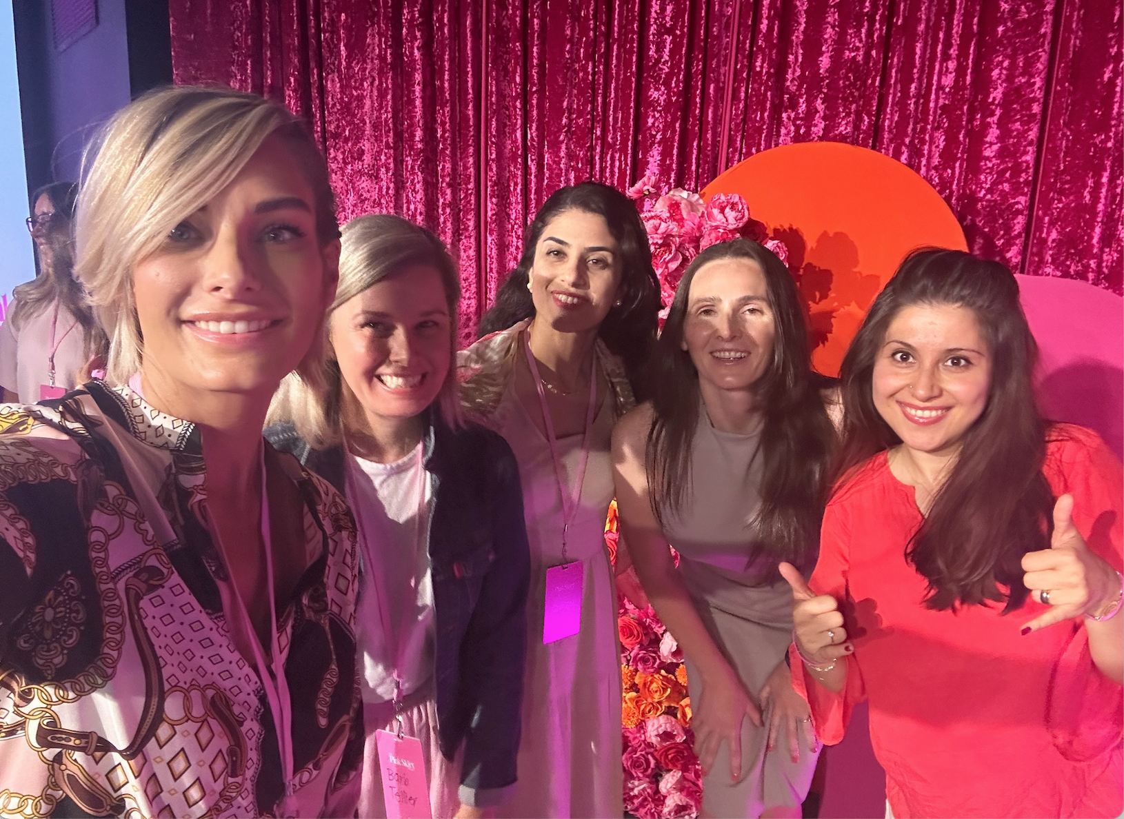 Nicole with fellow women entrepreneurs at The Pink Skirt Project